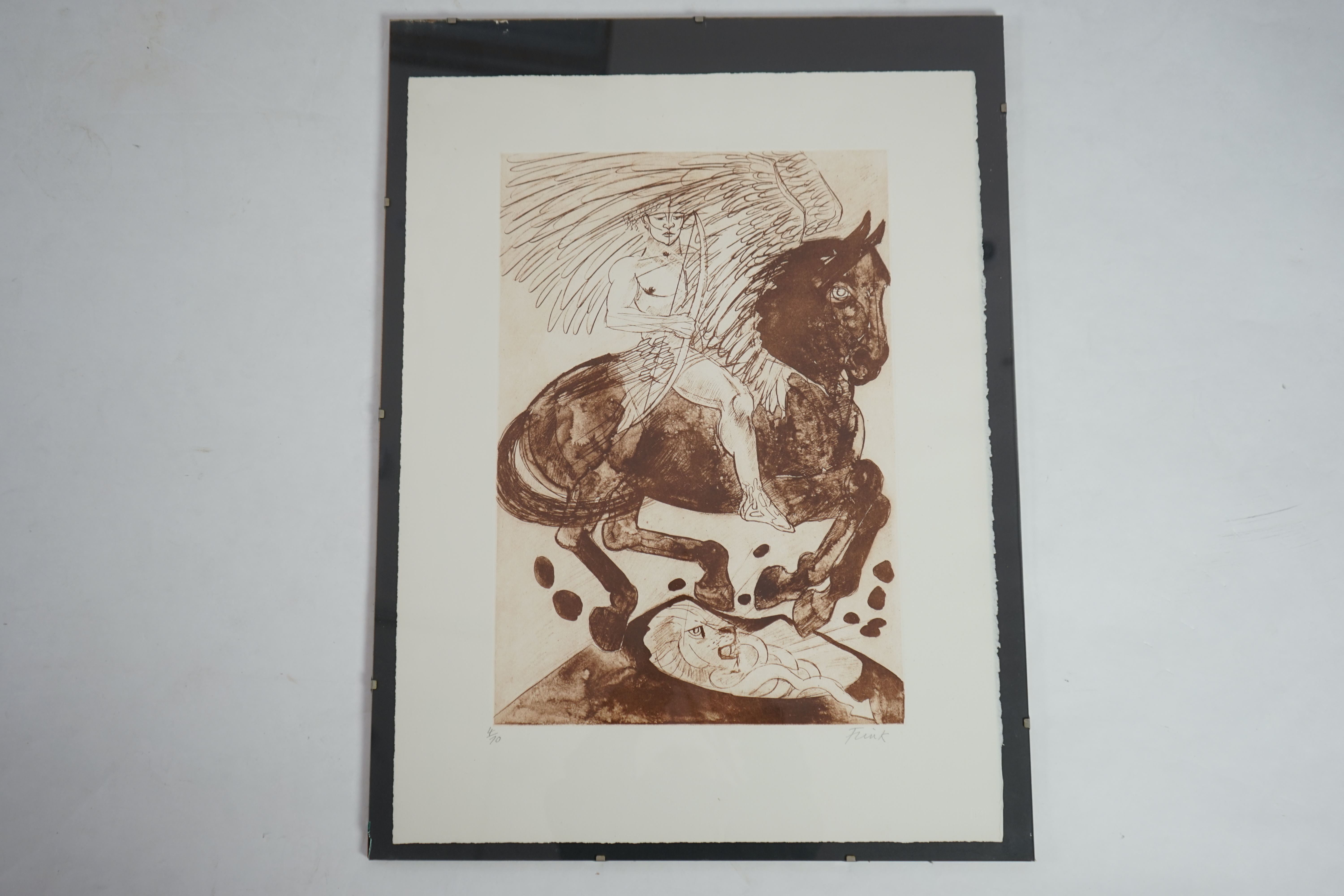 Dame Elizabeth Frink (British, 1930-1993), Bellerophon, from Children of the Gods, etching with aquatint, 54 x 37cm